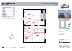 3 pokoje, mieszkanie 72,79 m², piętro 4, oferta nr 408, Nowa Tkalnia, Łódź, Widzew, ul. Milionowa/Kilińskiego