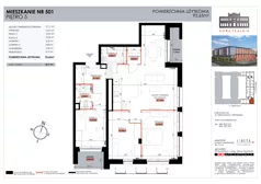 4 pokoje, mieszkanie 93,65 m², piętro 5, oferta nr 501, Nowa Tkalnia, Łódź, Widzew, ul. Milionowa/Kilińskiego