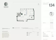 1 pokój, apartament 47,00 m², piętro 21, oferta nr A2.134, Motion Tower, Warszawa, Wola, Mirów, ul. Wronia 9