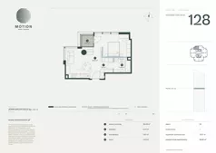 1 pokój, apartament 46,80 m², piętro 20, oferta nr A2.128, Motion Tower, Warszawa, Wola, Mirów, ul. Wronia 9
