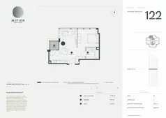 1 pokój, apartament 46,92 m², piętro 19, oferta nr A2.122, Motion Tower, Warszawa, Wola, Mirów, ul. Wronia 9