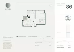 1 pokój, apartament 46,91 m², piętro 13, oferta nr A2.86, Motion Tower, Warszawa, Wola, Mirów, ul. Wronia 9