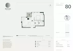 1 pokój, apartament 46,73 m², piętro 12, oferta nr A2.80, Motion Tower, Warszawa, Wola, Mirów, ul. Wronia 9