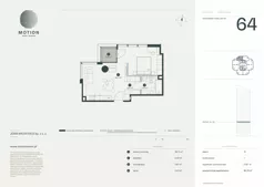 1 pokój, apartament 46,76 m², piętro 10, oferta nr A2.64, Motion Tower, Warszawa, Wola, Mirów, ul. Wronia 9