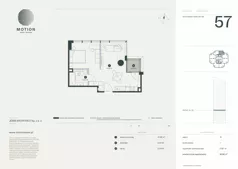 1 pokój, apartament 46,96 m², piętro 10, oferta nr A2.57, Motion Tower, Warszawa, Wola, Mirów, ul. Wronia 9