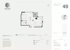 1 pokój, apartament 46,98 m², piętro 9, oferta nr A2.49, Motion Tower, Warszawa, Wola, Mirów, ul. Wronia 9