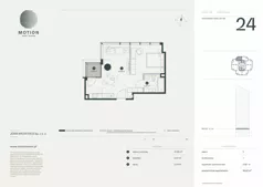 1 pokój, apartament 46,92 m², piętro 5, oferta nr A2.24, Motion Tower, Warszawa, Wola, Mirów, ul. Wronia 9