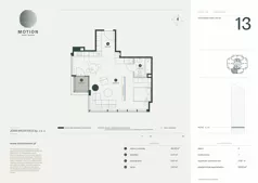 1 pokój, apartament 58,63 m², piętro 4, oferta nr A2.13, Motion Tower, Warszawa, Wola, Mirów, ul. Wronia 9