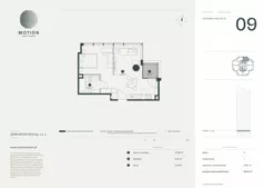 1 pokój, apartament 46,93 m², piętro 4, oferta nr A2.9, Motion Tower, Warszawa, Wola, Mirów, ul. Wronia 9