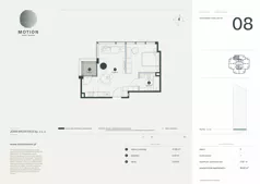 1 pokój, apartament 46,92 m², piętro 3, oferta nr A2.8, Motion Tower, Warszawa, Wola, Mirów, ul. Wronia 9