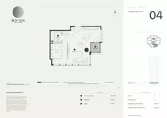 1 pokój, apartament 53,01 m², piętro 3, oferta nr A2.4, Motion Tower, Warszawa, Wola, Mirów, ul. Wronia 9