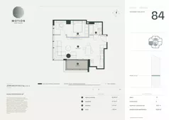 2 pokoje, apartament 65,61 m², piętro 13, oferta nr A2.84, Motion Tower, Warszawa, Wola, Mirów, ul. Wronia 9