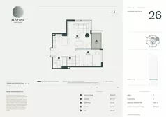 2 pokoje, apartament 59,86 m², piętro 6, oferta nr A2.26, Motion Tower, Warszawa, Wola, Mirów, ul. Wronia 9