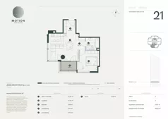 2 pokoje, apartament 56,20 m², piętro 5, oferta nr A2.21, Motion Tower, Warszawa, Wola, Mirów, ul. Wronia 9