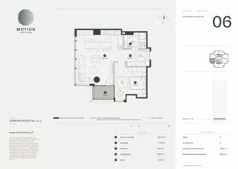 2 pokoje, apartament 69,12 m², piętro 3, oferta nr A2.6, Motion Tower, Warszawa, Wola, Mirów, ul. Wronia 9