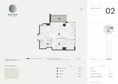 2 pokoje, apartament 60,45 m², piętro 3, oferta nr A2.2, Motion Tower, Warszawa, Wola, Mirów, ul. Wronia 9