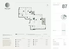 3 pokoje, apartament 105,71 m², piętro 14, oferta nr A2.87, Motion Tower, Warszawa, Wola, Mirów, ul. Wronia 9