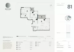3 pokoje, apartament 104,32 m², piętro 13, oferta nr A2.81, Motion Tower, Warszawa, Wola, Mirów, ul. Wronia 9