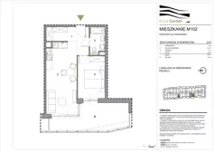2 pokoje, mieszkanie 42,71 m², piętro 2, oferta nr M102, Royal Garden, Rzeszów, Miłocin, ul. Technologiczna