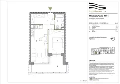 2 pokoje, mieszkanie 43,21 m², piętro 1, oferta nr M11, Royal Garden, Rzeszów, Miłocin, ul. Technologiczna