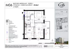 2 pokoje, mieszkanie 49,02 m², piętro 1, oferta nr 6, Gęsia 26 - Bud. A2, Lublin, Węglin Południowy, Węglin, ul. Gęsia 24