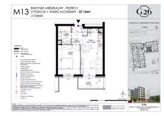 2 pokoje, mieszkanie 37,15 m², piętro 2, oferta nr 13, Gęsia 26 - Bud. A2, Lublin, Węglin Południowy, Węglin, ul. Gęsia 24