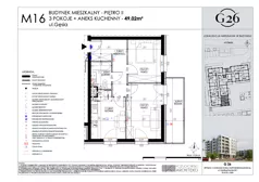 2 pokoje, mieszkanie 49,02 m², piętro 2, oferta nr 16, Gęsia 26 - Bud. A2, Lublin, Węglin Południowy, Węglin, ul. Gęsia 24