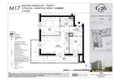 3 pokoje, mieszkanie 51,87 m², piętro 2, oferta nr 17, Gęsia 26 - Bud. A2, Lublin, Węglin Południowy, Węglin, ul. Gęsia 24