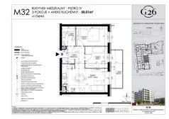 3 pokoje, mieszkanie 50,01 m², piętro 4, oferta nr 32, Gęsia 26 - Bud. A2, Lublin, Węglin Południowy, Węglin, ul. Gęsia 24
