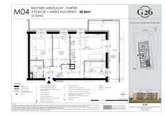 4 pokoje, mieszkanie 58,46 m², parter, oferta nr 4, Gęsia 26 - Bud. A1, Lublin, Węglin Południowy, Węglin, ul. Gęsia 26