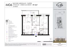 3 pokoje, mieszkanie 47,16 m², parter, oferta nr 6, Gęsia 26 - Bud. A1, Lublin, Węglin Południowy, Węglin, ul. Gęsia 26