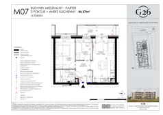 3 pokoje, mieszkanie 46,57 m², parter, oferta nr 7, Gęsia 26 - Bud. A1, Lublin, Węglin Południowy, Węglin, ul. Gęsia 26