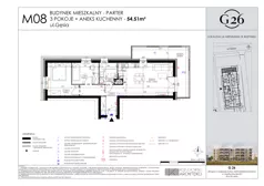 3 pokoje, mieszkanie 54,51 m², parter, oferta nr 8, Gęsia 26 - Bud. A1, Lublin, Węglin Południowy, Węglin, ul. Gęsia 26
