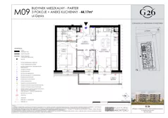 3 pokoje, mieszkanie 44,17 m², parter, oferta nr 9, Gęsia 26 - Bud. A1, Lublin, Węglin Południowy, Węglin, ul. Gęsia 26