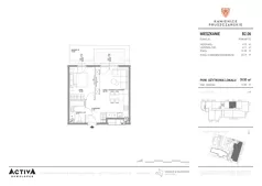 2 pokoje, apartament 38,97 m², piętro 1, oferta nr B2.12, Kamienice Pruszczańskie, Pruszcz Gdański, ul. Grunwaldzka 71B, 71D