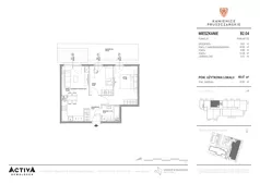 3 pokoje, apartament 48,25 m², piętro 1, oferta nr B2.21, Kamienice Pruszczańskie, Pruszcz Gdański, ul. Grunwaldzka 71B, 71D