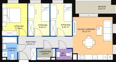 4 pokoje, mieszkanie 67,69 m², piętro 2, oferta nr B4.24, Andromeda, Rotmanka, ul. Bajki