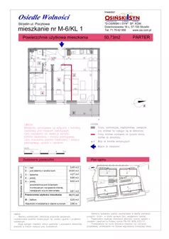 3 pokoje, mieszkanie 50,73 m², parter, oferta nr KL1-M6, Osiedle Wolności, Strzelin, ul. Pocztowa