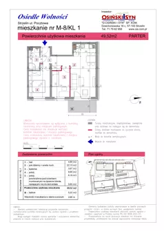 3 pokoje, mieszkanie 49,52 m², parter, oferta nr KL1-M8, Osiedle Wolności, Strzelin, ul. Pocztowa