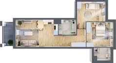 3 pokoje, mieszkanie 63,57 m², piętro 1, oferta nr B15/B033, Miasto Moje, Warszawa, Białołęka, Żerań, ul. Marywilska 62