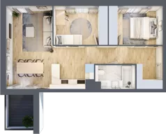 3 pokoje, mieszkanie 58,30 m², piętro 1, oferta nr B048, Grunwald Między Drzewami 2, Poznań, Grunwald, Grunwald Południe, ul. Smardzewska / Unii Europejskiej