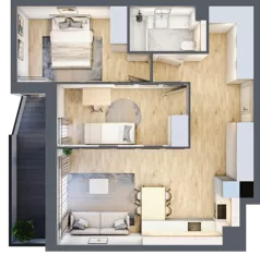 3 pokoje, mieszkanie 61,02 m², piętro 1, oferta nr A011, Grunwald Między Drzewami 2, Poznań, Grunwald, Grunwald Południe, ul. Smardzewska / Unii Europejskiej
