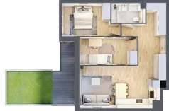 3 pokoje, mieszkanie 61,02 m², parter, oferta nr A003, Grunwald Między Drzewami 2, Poznań, Grunwald, Grunwald Południe, ul. Smardzewska / Unii Europejskiej