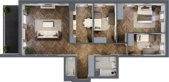 4 pokoje, mieszkanie 90,96 m², piętro 1, oferta nr A006, Zielono MI, Warszawa, Mokotów, Siekierki, ul. Polska 10