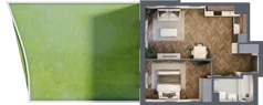 2 pokoje, mieszkanie 43,44 m², parter, oferta nr B002, Zielono MI, Warszawa, Mokotów, Siekierki, ul. Polska 10