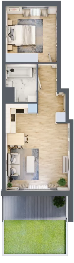 2 pokoje, mieszkanie 46,72 m², parter, oferta nr 10B23, Ursus Centralny, Warszawa, Ursus, Szamoty, ul. Kazimierza Gierdziejewskiego