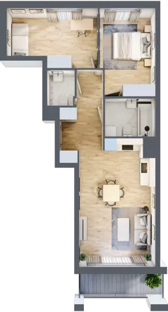 3 pokoje, mieszkanie 59,75 m², piętro 1, oferta nr 8A003, Ursus Centralny, Warszawa, Ursus, Szamoty, ul. Kazimierza Gierdziejewskiego