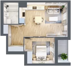 2 pokoje, mieszkanie 43,94 m², piętro 2, oferta nr 9A006, Ursus Centralny, Warszawa, Ursus, Szamoty, ul. Kazimierza Gierdziejewskiego