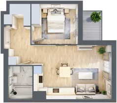 2 pokoje, mieszkanie 45,30 m², piętro 2, oferta nr 9B049, Ursus Centralny, Warszawa, Ursus, Szamoty, ul. Kazimierza Gierdziejewskiego