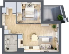 2 pokoje, mieszkanie 45,30 m², piętro 1, oferta nr 9B040, Ursus Centralny, Warszawa, Ursus, Szamoty, ul. Kazimierza Gierdziejewskiego